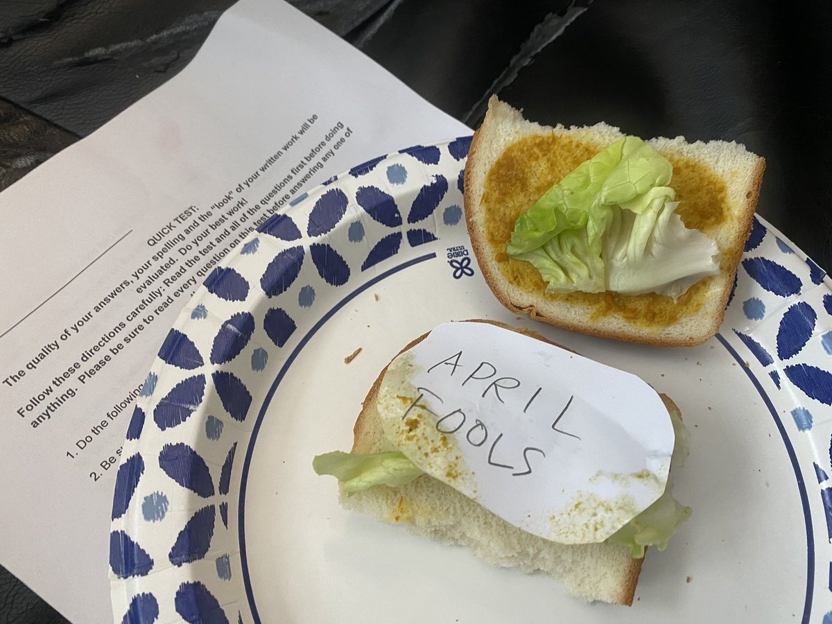 My 10yo made me a sandwich.  I was going to play along and take a bite until I saw the paper in it.  Oblivious that the “mustard” was actually The Last Dab XXX clocking in at 2M+ on the Scoville scale. She has such a future ahead of her.