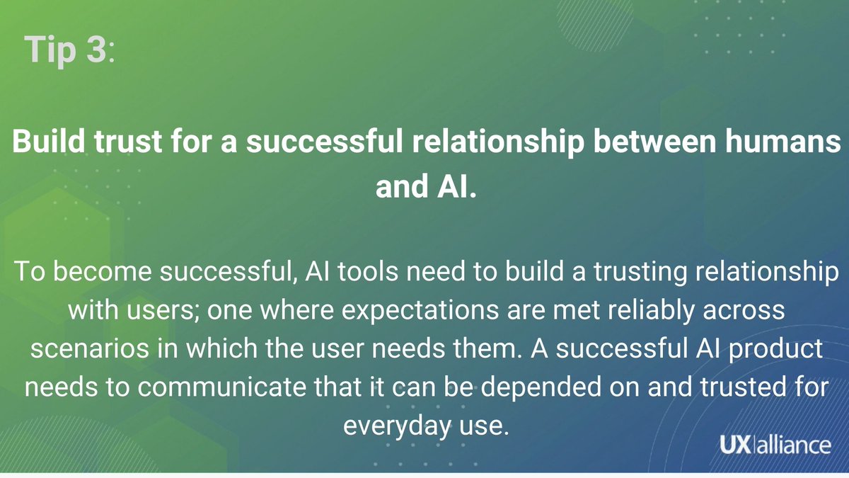 UXalliance's tweet photo. [Events] UXMasterclass: Leadership Series. A great talk with Gavin Lew on how to Build better AI products with UX. Here, Gavin shares the key 3 tips:

#UXA #UXMCLeadershipSeries #LeadershipSeries #ai #data #events #ux #ArtificialIntelligence #BoldInsight #webinar #Expert #Author https://t.co/ZQxEuZ5Gd3