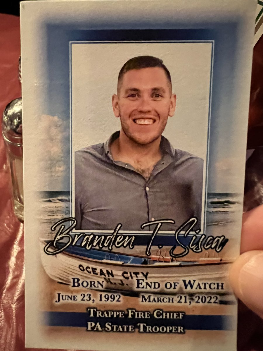 jgaynor0730's tweet photo. We love you Trooper Sisca. Will never forget you and that smile. #RIPBS https://t.co/1lvI16DBQC