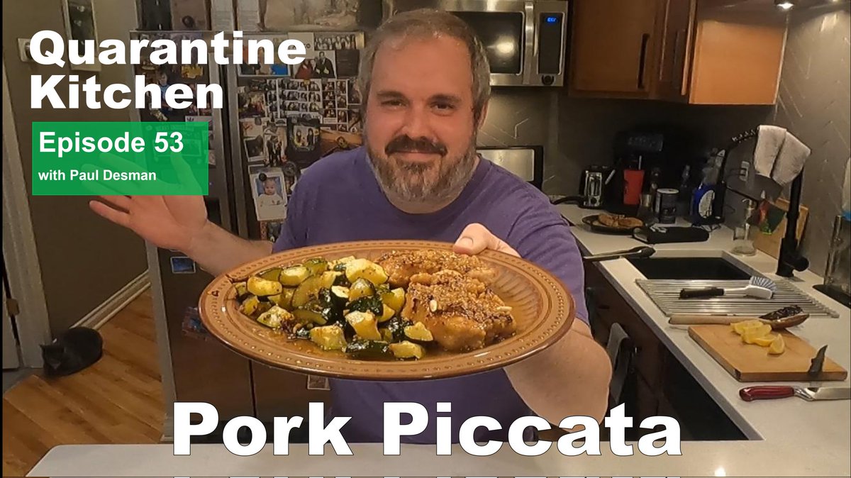 needlewithaprun's tweet photo. It's officially Season 3 of Quarantine Kitchen! Watch me Piccat my pork! Naturally I forgot the capers. #GarlicGarlicGarlic
https://t.co/zAE9E7D0aA https://t.co/OeMuyWhocR