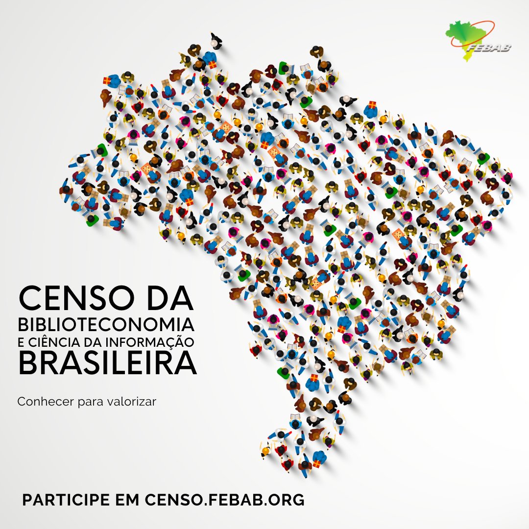 febab's tweet photo. Está no ar o Censo da Biblioteconomia e Ciência da Informação Brasileira!
Um projeto que busca mapear as pessoas profissionais da área sob as perspectivas socioeconômicas, educacionais e profissionais. Não deixe de participar! https://t.co/doUrWAlUjT https://t.co/qtkwSW8VNs