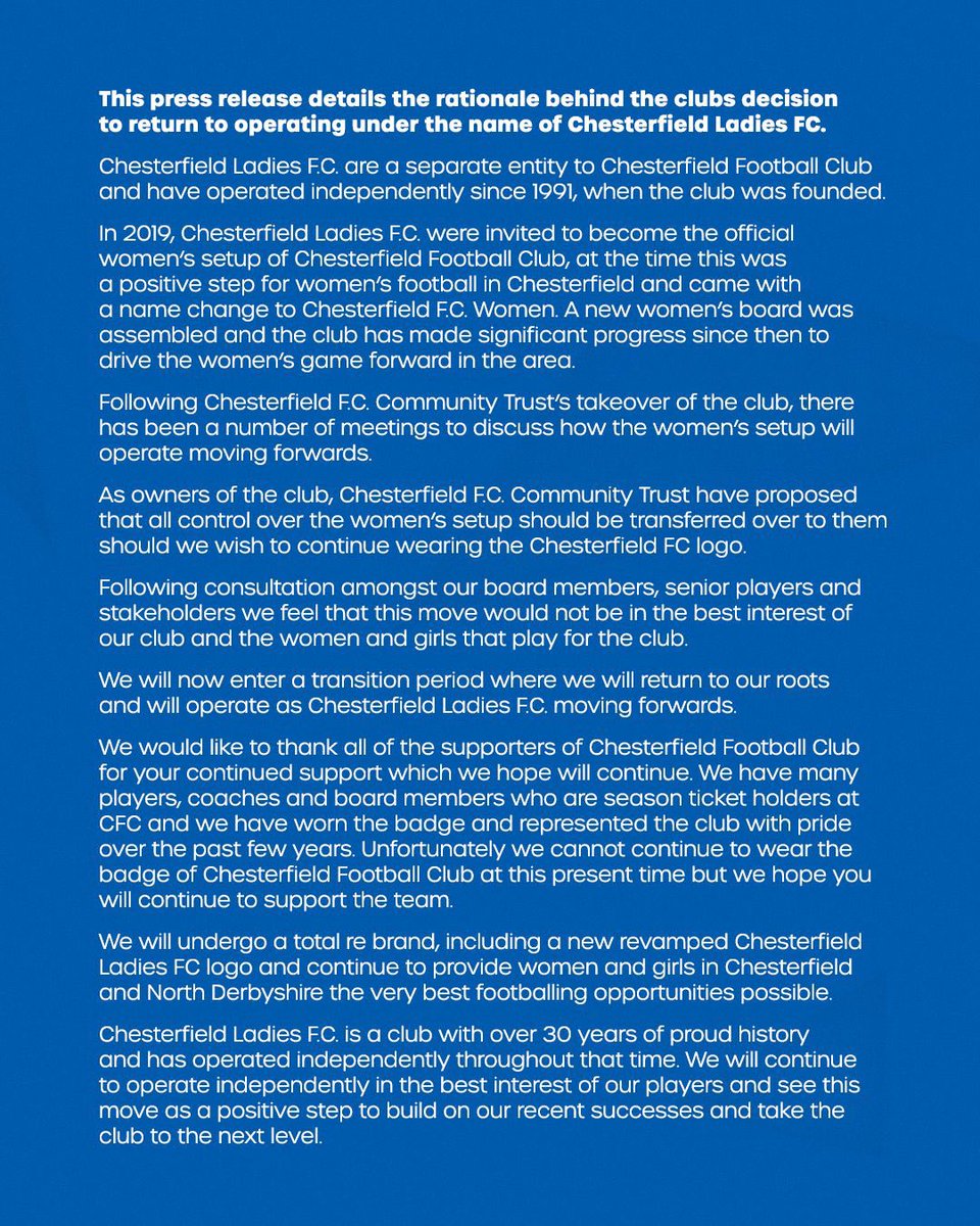 Club Announcement. 

A new era! 🔵⚪️