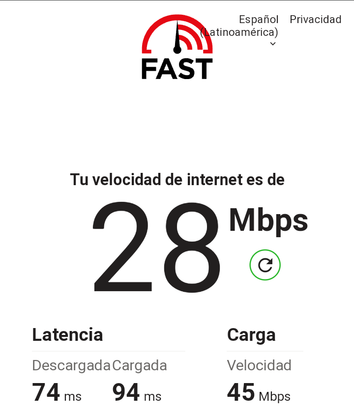 dsimonl's tweet photo. Notable el servicio de internet fibra óptica de #CableNorte. Aunque la latencia es un poco alta, las velocidades son bastante buenas. https://t.co/3ZTmp9Ln1L