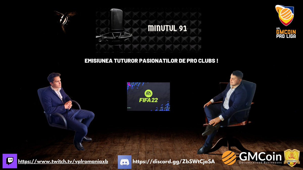“Minutul 91” revine incepand cu aceasta seara!

In fiecare Vineri, de la ora 23:00, va asteptam pe canalul de twitch pentru a discuta cele petrecute in saptamana ce urmeaza a se incheie!

🕚23:00
🎥 twitch.tv/vplromaniaxb

<a href="/coin_gm/">GMCoin</a> <a href="/VPLglobal/">Virtualproleague</a>
