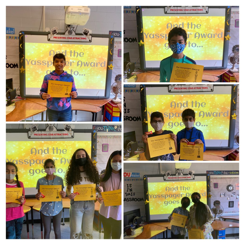 WSedler's tweet photo. Just in case this week wasn’t busy enough, today the sixth graders attended the annual Yasspager awards @WWMSEdison!  @ChristyYascko and I would like to congratulate all of the amazing winners!  #GoChallengers https://t.co/X6a9AmhTuZ