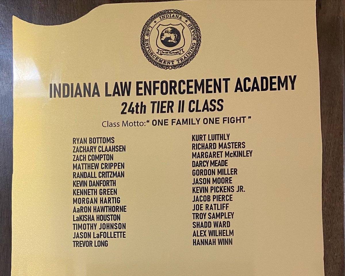 IndianaLawEnfo1's tweet photo. A few patches of the Tier II class that graduated yesterday. #TierIIPolice #IndianaPolice #HospitalPolice #TownMarshal https://t.co/pbhFcDLsAL