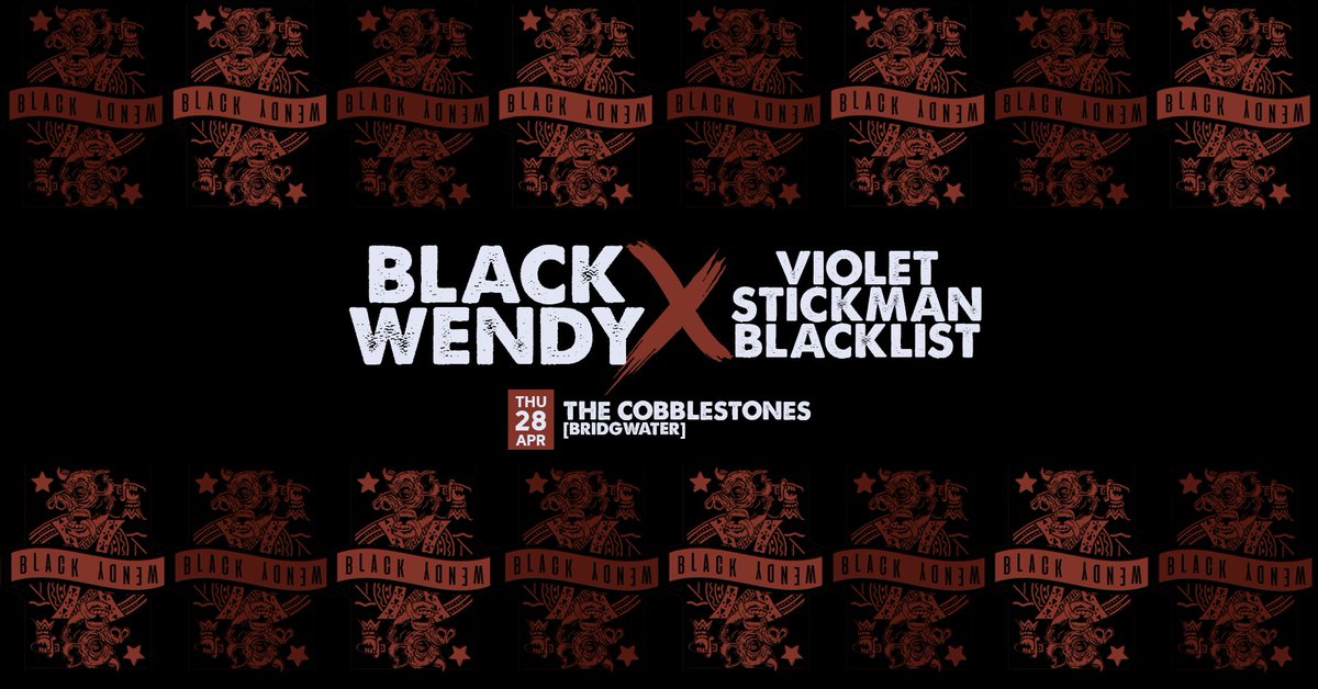 Blacklistukband's tweet photo. Thursday 28th April @Cobblesuk
Tickets: https://t.co/cU411p1nPa
#blacklist #blackwendy #chaostour #minitour https://t.co/3jHbKz2hgj
