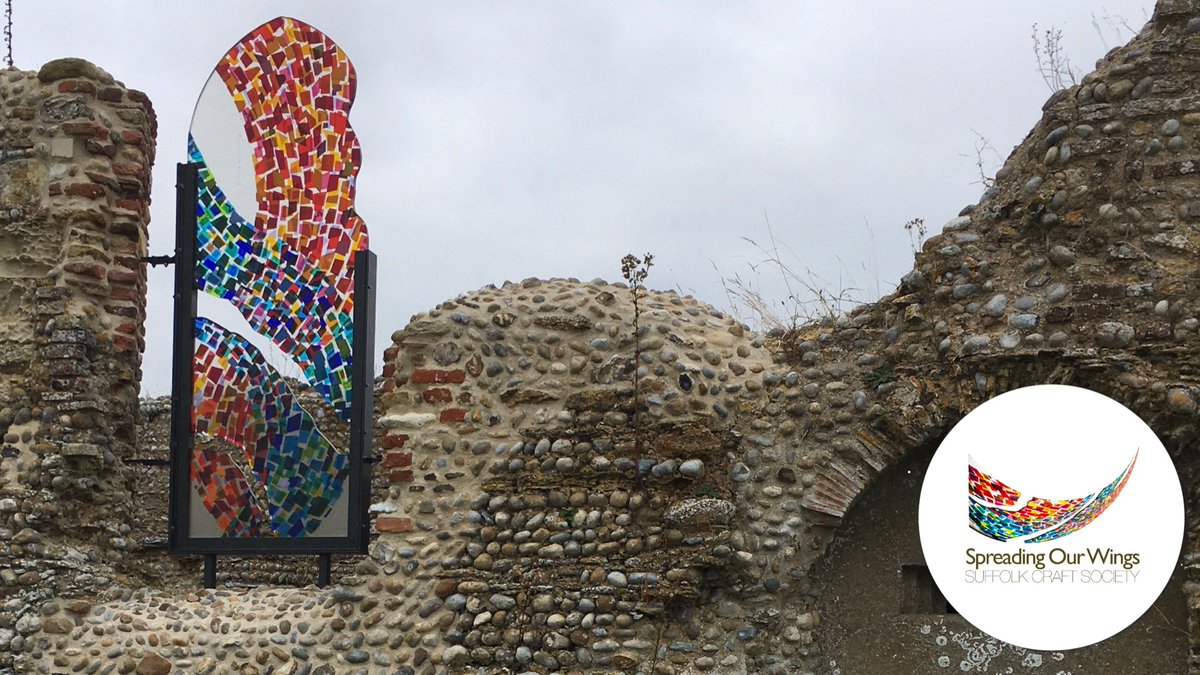 SuffolkCraftSoc's tweet photo. Spreading our Wings is a collaborative venture between #SuffolkCraftSociety, #RSPBMinsmere and #AWingandaPrayer project. Arabella Marshall’s glass installation ‘A Wing and a Prayer’ in the ancient priory at Minsmere was a starting point and catalyst for this project. https://t.co/RpLNBx2d3d