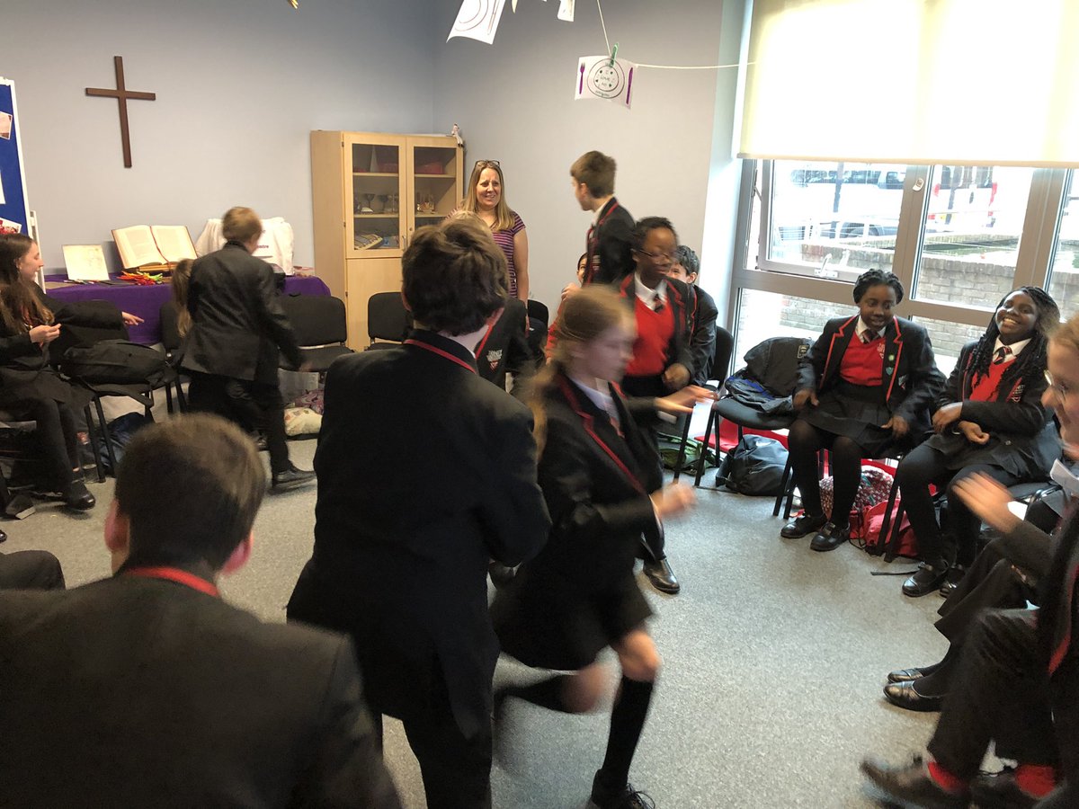 TrinityHighChap's tweet photo. Mild pandemonium (no pandas were harmed) ensued when Sarah from Platt Church led a game of ‘Never have I ever’ at Christian Union this week 🤣🤣🤣 Thanks for a great session about the love of Jesus shown on Good Friday and the joy and hope of Easter Sunday @sozebrad @plattchurch https://t.co/3rMzR4tFW9