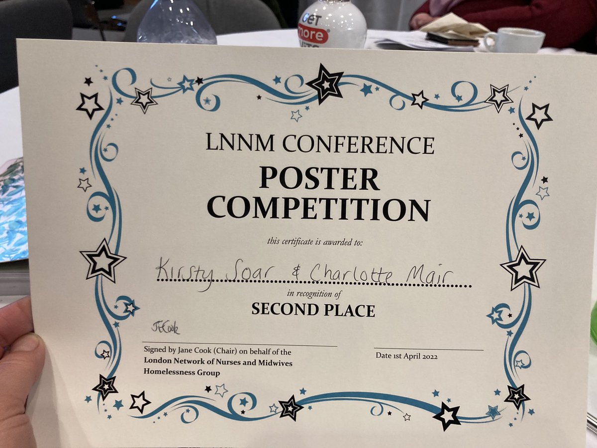 soar_dr's tweet photo. First in person conference since covid and our research poster picks up an award 🥈Great to be back out there. @projectscetch #homelesshealth22 https://t.co/2H9cj9lWCS
