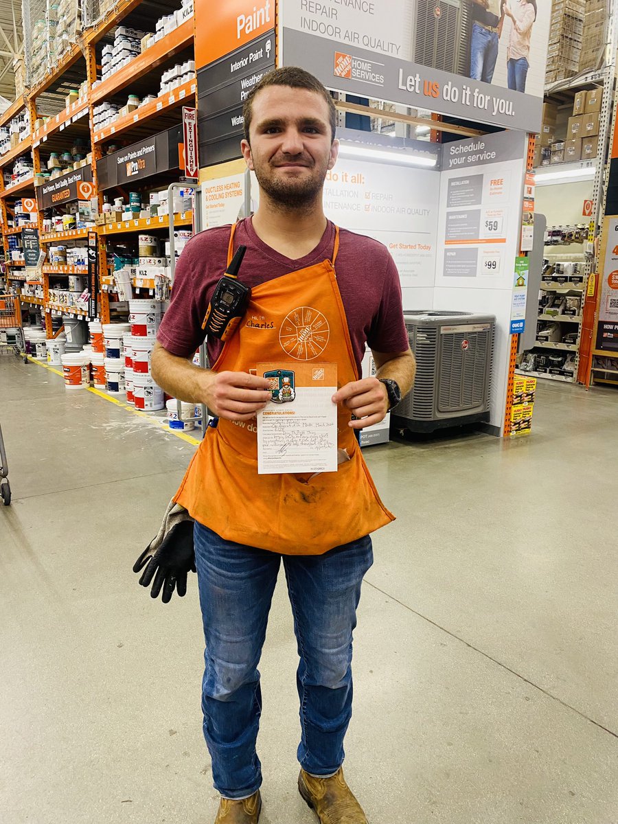 Congratulations to Charles. He is our Associate of the Month for March. You are a great part of our team. Thank you for all you do, everyday. <a href="/AHusenaj/">Albert Husenaj</a> <a href="/Adriastefens/">Adria</a> <a href="/THDJohnMenssen/">THDJohnMenssen</a> <a href="/HDMannyASM/">Manny</a> <a href="/WingJosephHD/">Wing Joseph</a>