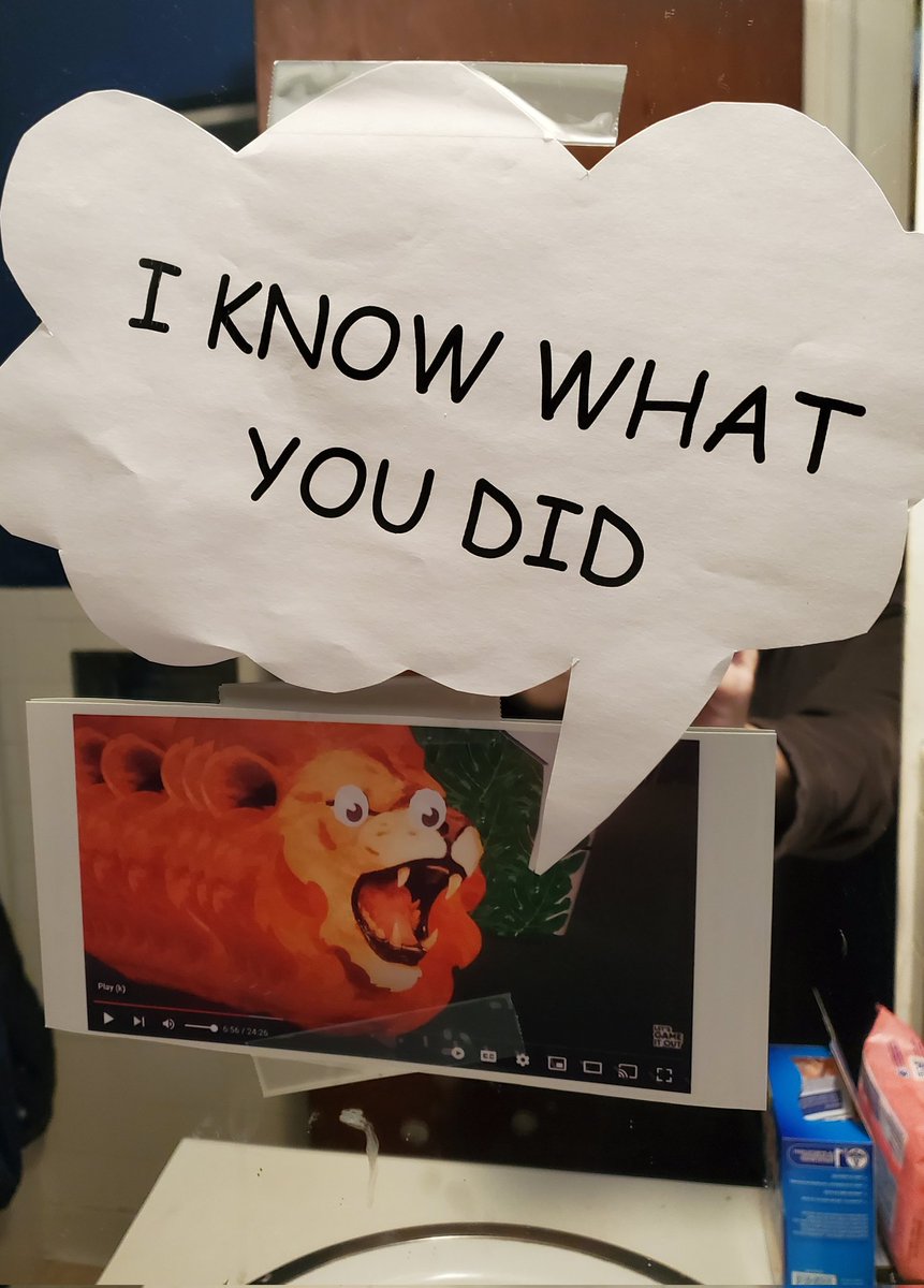 JillKeppeler's tweet photo. @letsgameitout So, your channel is my 13-year-old's favorite. And I needed a good way to get him for April Fool's Day. So this is what was on the bathroom mirror when he got up today: https://t.co/mdaa4lQZzi