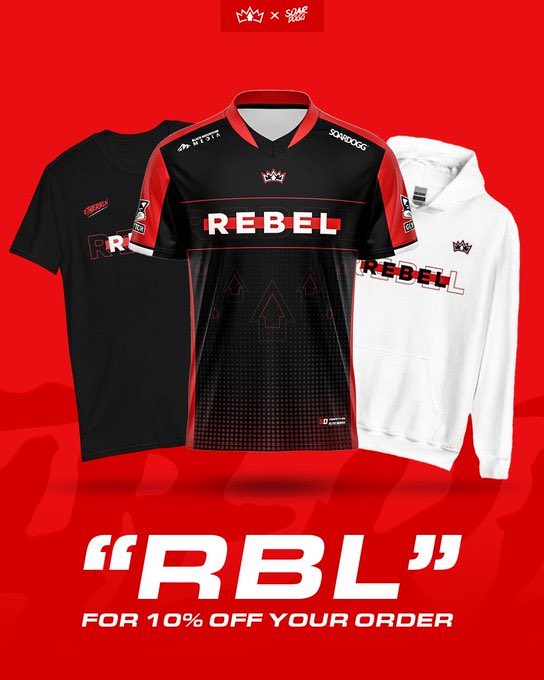 RebelGG_'s tweet photo. 🚨 Rebel Gear is Live! 

Dress like a Rebel with your very own Apparel proudly produced by @SoarDogg 

Use Code RBL at checkout for 10% OFF all Gear! Don’t hesitate, don’t miss out. #WeRBLN #WeRebel https://t.co/tTTO2rFi89