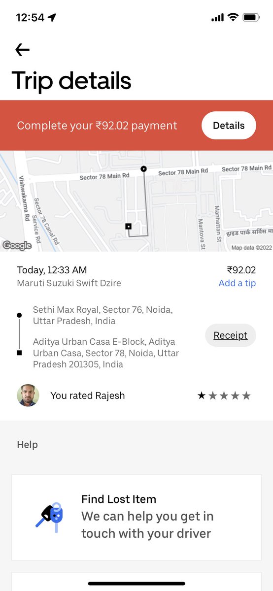 imJatin11's tweet photo. #uber I did not avail the ride and your driver by the name Rajesh denied the duty and started the ride and later I got the notification that I have to pay INR 92. https://t.co/IRy3EyMYqV