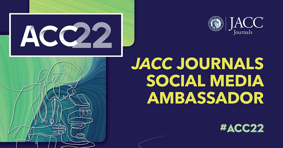 🎙#ACC2022 is around the corner!

I’m so excited to join @JACCJournals @ACCinTouch #SoMeAmbassadors!

Follow us to stay up to date with all the highlights from the congress 🌎

@JGrapsa @gina_lundberg @EstefaniaOS @KevinShahMD @IndahSP_MD @MrinShettyMD @BakhshiHooman #JACCCR
