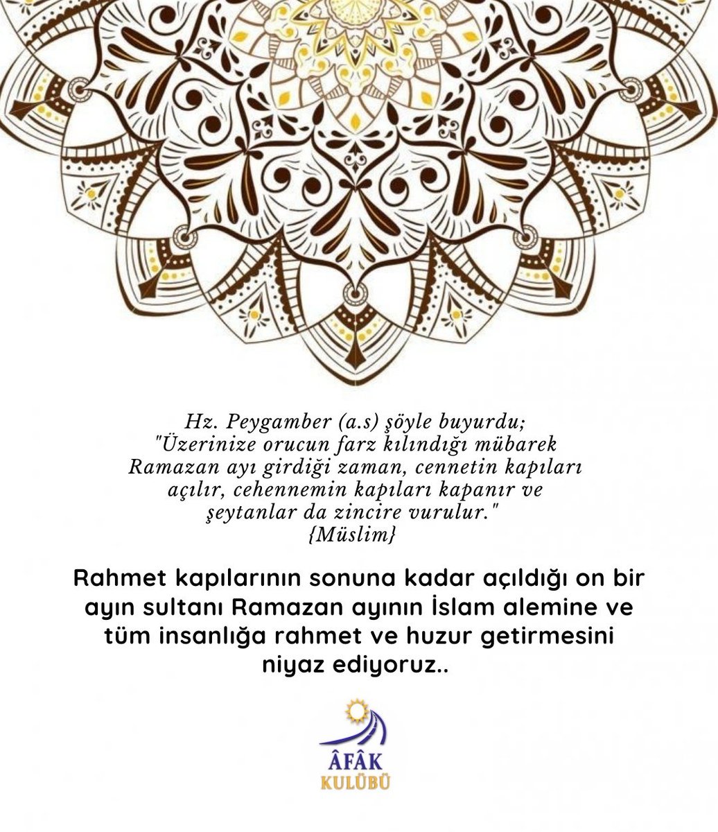 • Hoş Geldin Ya Şehr-i Ramazan!

#Ramazan
#sahur
#oruç
#11AyınSultanı