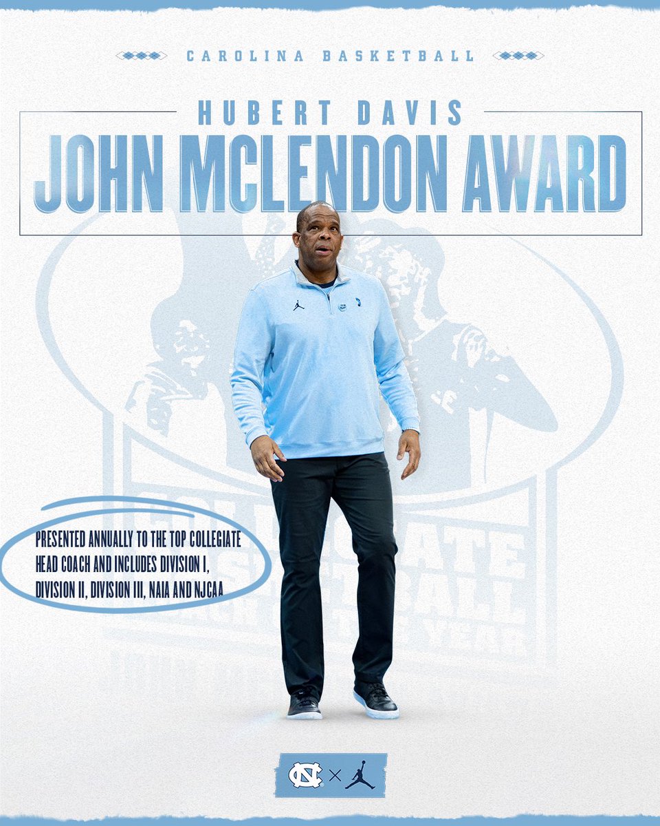 Coach Davis ➡️ John McLendon Award 

#CarolinaFamily