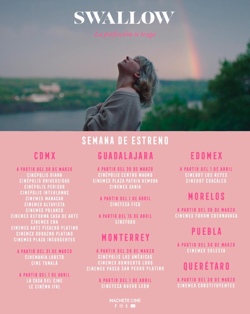 SWALLOW opens in theaters across #Mexico today! 🇲🇽