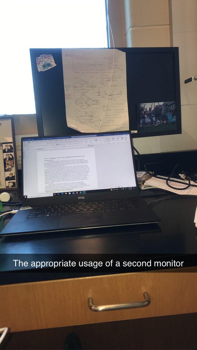 kienle_lab's tweet photo. This is the ideal dual monitor set-up. You may not like it but this is what peak performance looks like.

#phdchat #science #baylor #technologicallyimpaired https://t.co/fUqkWJOeDu