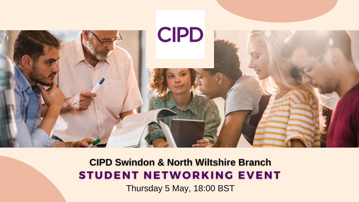 CIPD Swindon &amp; N. Wiltshire - Student Networking Event - Thurs 5 May, 18:00 BST, 60-min online networking session for CIPD students of all levels. Network w/ each other, get to know the CIPD Committee members &amp; the Branch, and career paths. Register: bit.ly/3K1EFRH