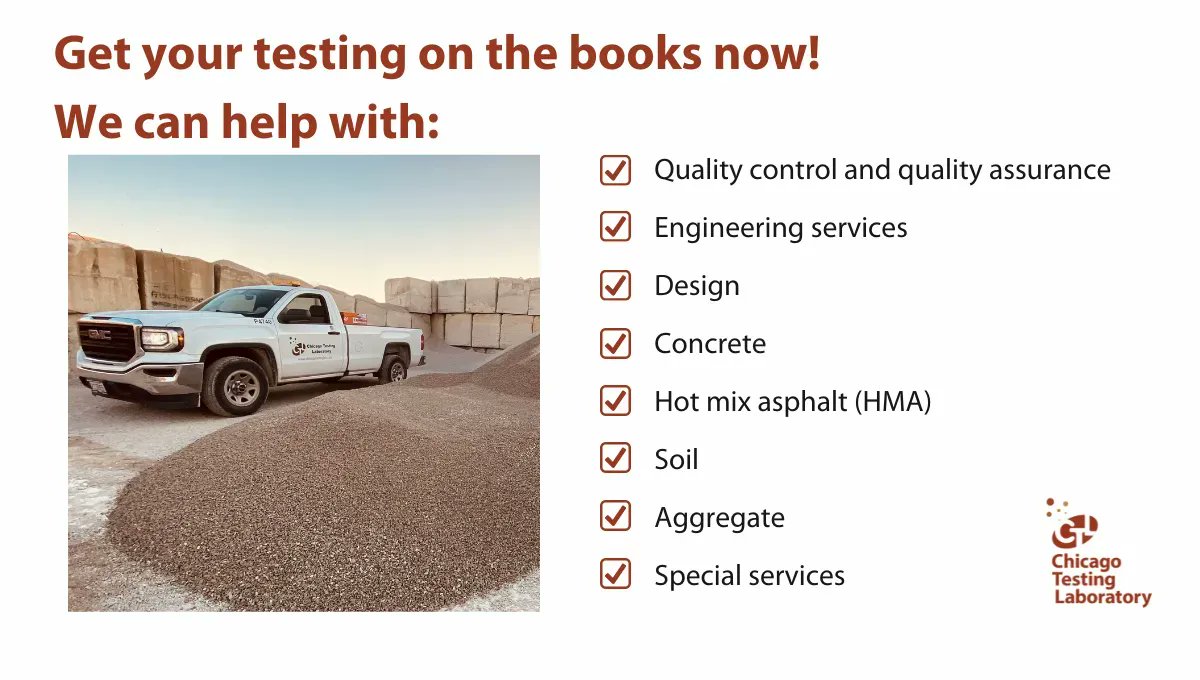 CHITestingLab's tweet photo. Road work season is almost here!
We’re scheduling testing, classification and R&D projects for this spring/summer, so click this link to grab your slot now! https://t.co/e809GjskaL
#ChicagoTestingLab #CTL #AsphaltTesting #ConcreteTesting https://t.co/ZxOthfaEzZ