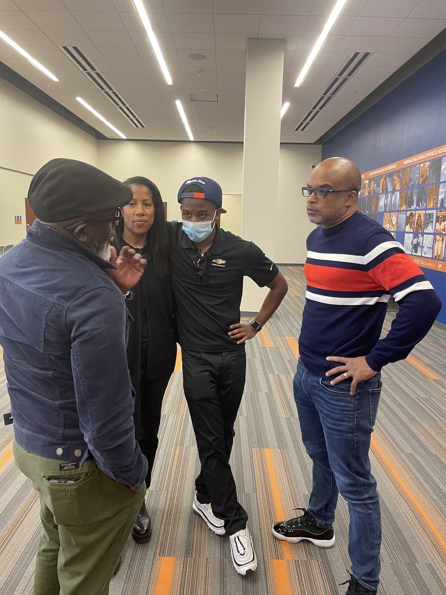VSU_1882's tweet photo. Today, 20-year-old NASCAR driver, Rajah Caruth visited Virginia State University. He met with President Abdullah who shared words of wisdom and wished him luck. We are excited to have him drive the VSU themed car in tomorrow’s historic race at Richmond Raceway. #GreaterAtVSU https://t.co/boTCQZv3zQ