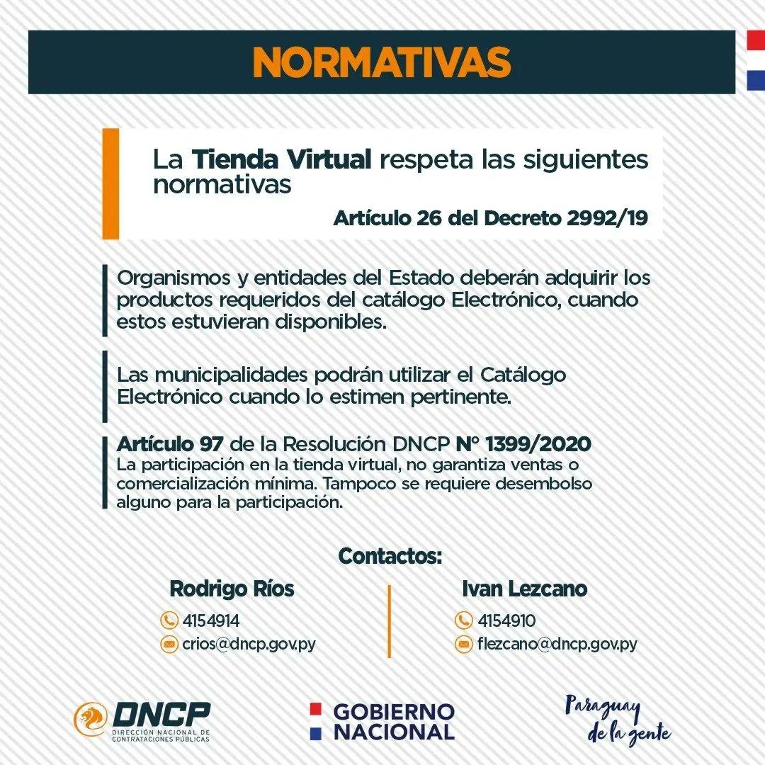 dncp_py's tweet photo. 👉 Atención proveedores de Agua Mineral.

Compartimos datos con referencia a la adquisición de agua mineral y la importancia de su inclusión a la Tienda Virtual de la DNCP.

Contactános para acceder a mayor información. 

#TiendaVirtual #ComprasVirtuales https://t.co/UAtVL7Urqj