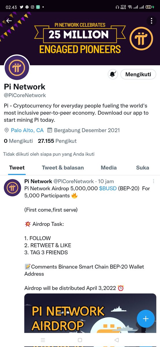 Leonvj89's tweet photo. @PiCoreNetwork Done
My trus wallet addres
0x1B133079a426F06bf37d13FcDD40C9cB077f5272
@_euqitatS_ 
@abu0_s 
@aineavagirls https://t.co/mRJh22NjWQ