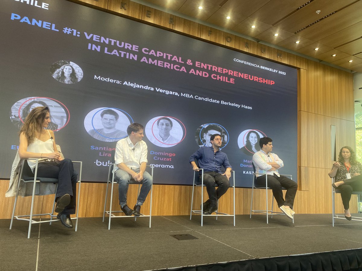 Excelente Panel de Emprendimiento en Conferencia Berkeley 2022 de ⁦<a href="/MBA_Chile/">MBA Chile</a>⁩ Fundadores de startups y administradores de Capital de riesgo. Tenemos que seguir impulsando ecosistema de emprendimiento dinámico en Chile con vocación de crecimiento regional y global.