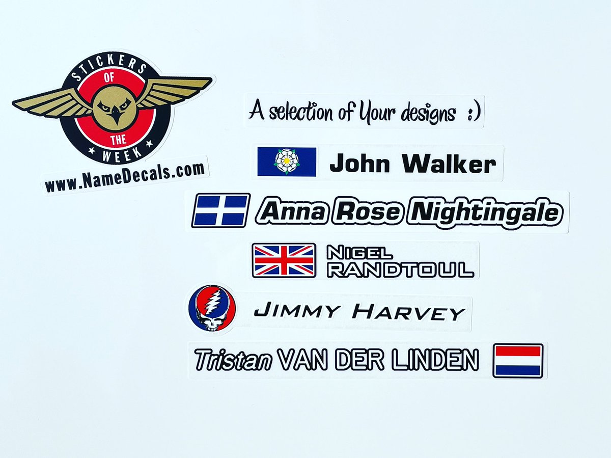 We always like seeing the #namestickers you’ve created on our Website. Here are a few more you’ve made 😎 #yorkshire #cumbria #unitedkingdom #gratefuldead #deadhead #netherlands #stickers #namedecals