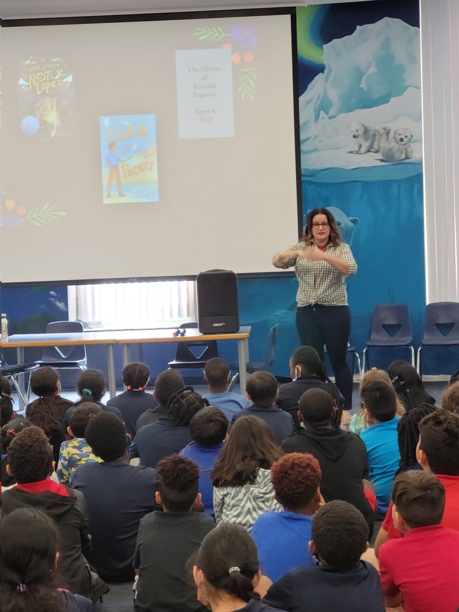 ClarkReads's tweet photo. The amazing, talented, award-winning author Adriana Cuevas visited Clark Elementary today! What an incredible speaker and human being! @hubofschool https://t.co/jKEQZP96Hb