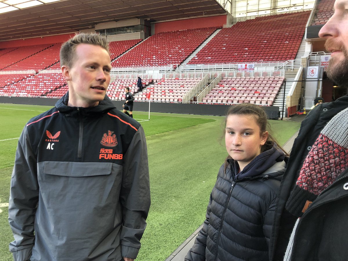Newcastle physio talking to us at the Boro match! My gorgeous boy!