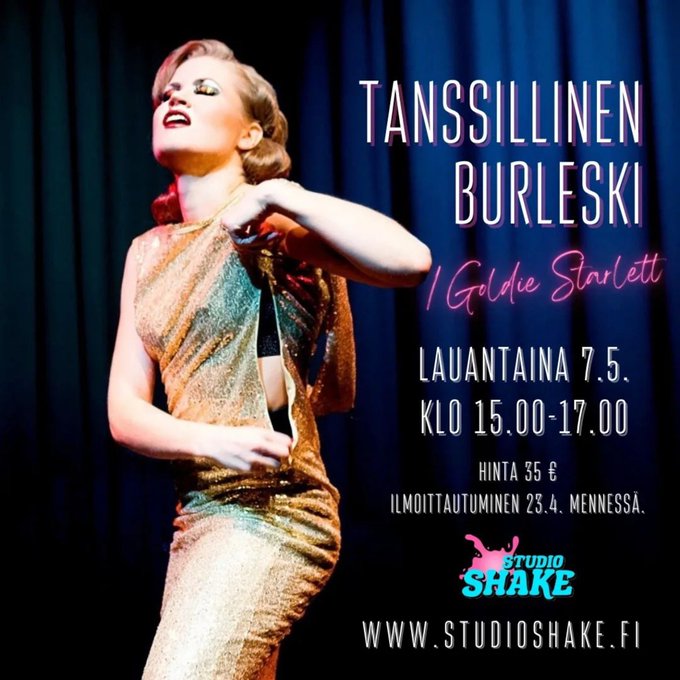 Tanssillinen burleski -workshop: burleskiasennetta, tanssillista liikuntaa, itseilmaisua &amp; omasta kehosta<a href="/tag/burleski"class="tags"><span>#burleski</span></a>