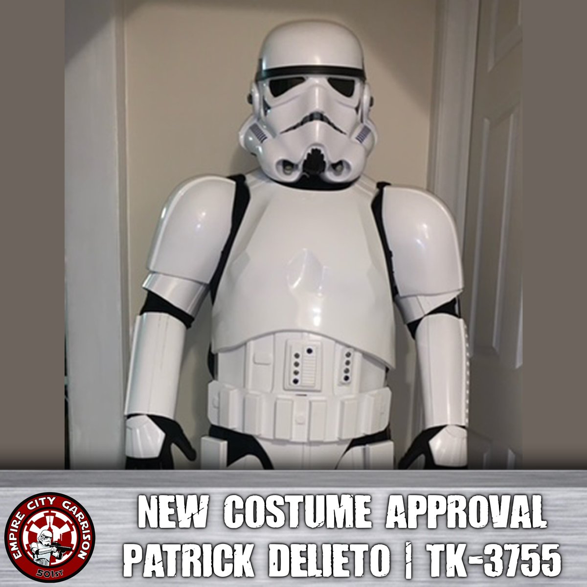 501ECG's tweet photo. New costume approval! Congratulations to Patrick Delieto (TK-3755) who was just approved in his ANH Stormtrooper. Well done Pat and welcome to Fire Team Liberty!
#StarWars #501st #501stLegion #501ECG #BadGuysDoingGood #Official501st #FISD #whitearmor #fireteamliberty https://t.co/UPRJEcHg14