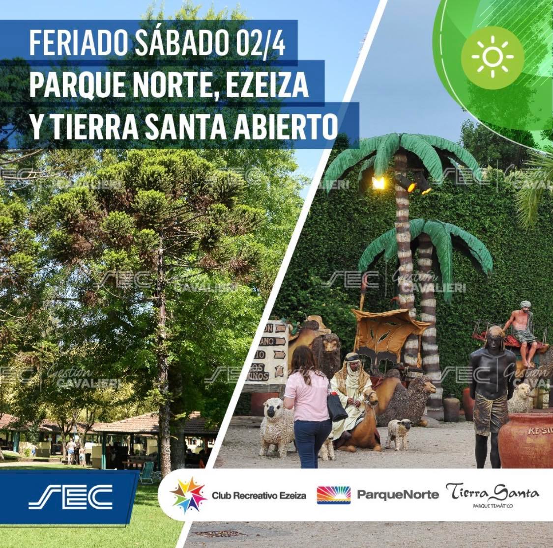 MGonzalezSEC's tweet photo. EL FERIADO DEL 02/04 PARQUE NORTE, CLUB RECREATIVO EZEIZA Y TIERRA SANTA ABIERTOS! 🙌🏼

¡Te esperamos en nuestros predios deportivos y recreativos durante todo el fin de semana! Recordá que por ser afiliado/a SEC contás con ingreso SIN CARGO

#SoyComercio #SoySEC https://t.co/7fJ7tr0pyZ