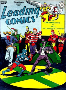 HeroesUnited_4's tweet photo. #SevenSoldiersOfVictory - Leading Comics #1 (Winter 1941) - #StarSpangledKid and #Stripsey, #CrimsonAvenger, #Vigilante, #ShiningKnight, #GreenArrow and #Speedy - aka - The Law's Legionnaires https://t.co/Gv2QmJqqSc