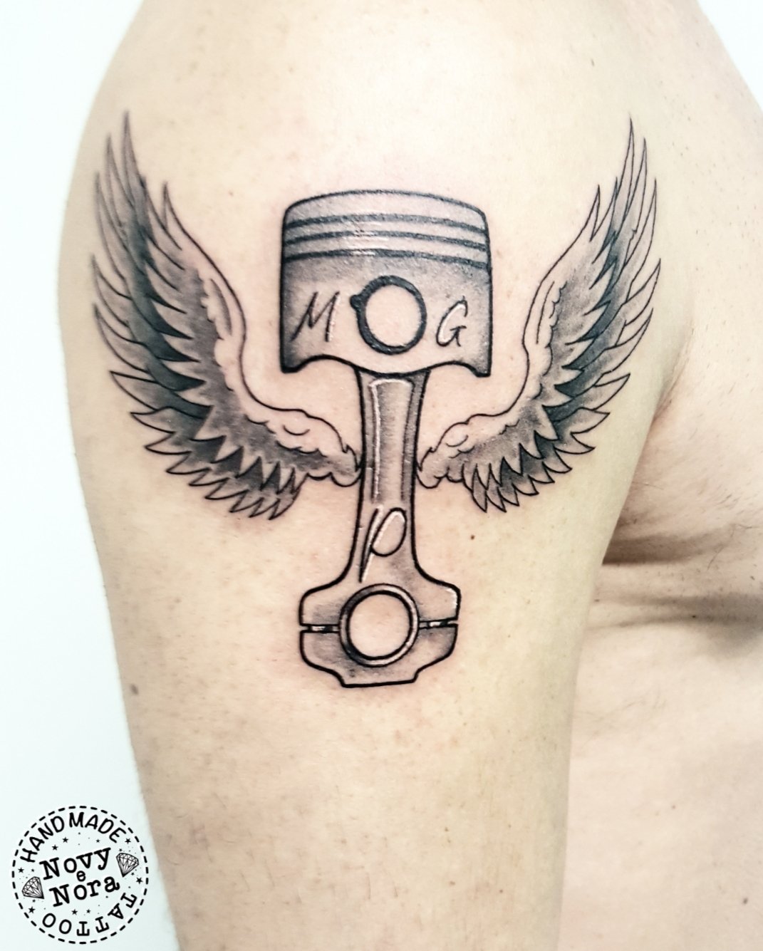 Knuckle, HD One, piston, spark plug tattoo | Sean Vera | Flickr