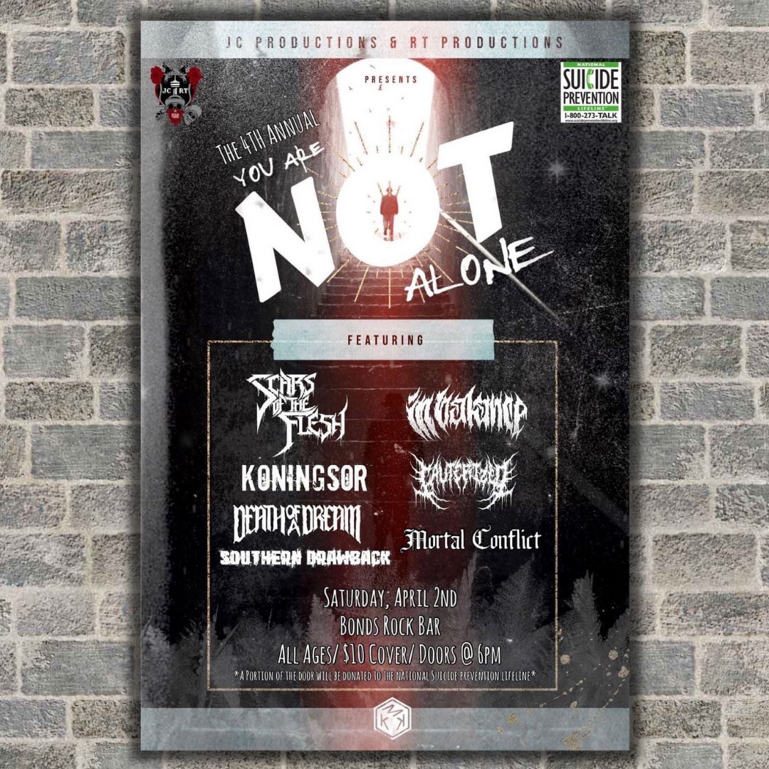 deathofadream1's tweet photo. Tomorrow night San Antonio! 
4th annual  “You Are Not Alone” show. Killer line up! https://t.co/XyY8h1fek5