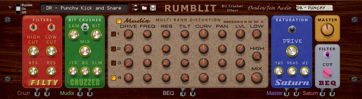 Oenkenstein's tweet photo. Rumblit Bit Crusher Effect Rack Extension by Oenkenstein Audio released!
Introduction price until April, 30, 2022: 28 Euro. Regular price: 39 Euro.
Available at the Reasonstudios Shop:
https://t.co/aBJGLInEGk
#RackExtensions #Reason #Reason12 https://t.co/7WbCCcKXf3