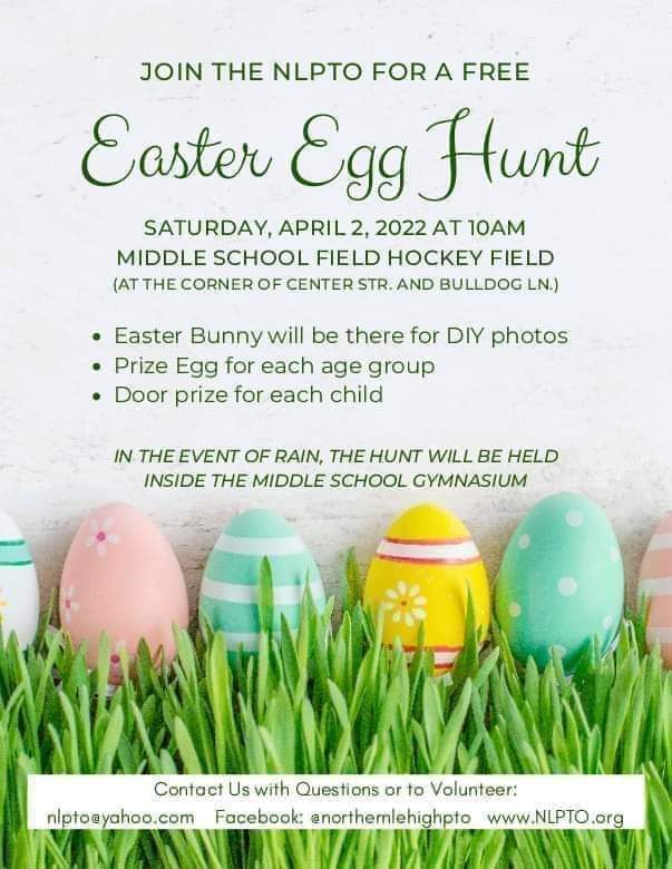 NLBulldogsPTO's tweet photo. Don't forget about tomorrow's egg hunt! Ages 0-6th grade! https://t.co/JmGu44okJQ