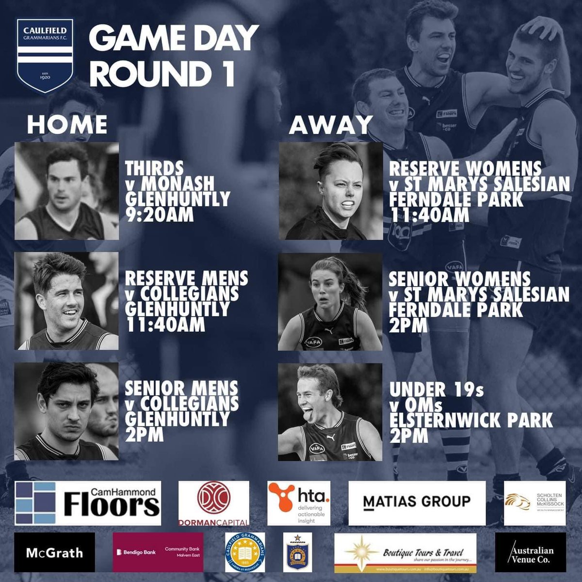cgfc1920's tweet photo. GAME DAY | ROUND 1

LESSSGOOOOOOH!
Round 1 is here, get to the grounds and support your mighty Fields! 💙🤍

We hope to see you at the games. If you can't make it check out our live stream on our Facebook page at 2pm of our Men's seniors v Collegians FC.

#yourfields https://t.co/rOQvVzIonf