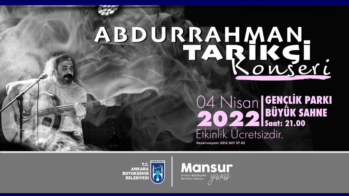 Konserimiz var dostlar. Buyrun...
4 Nisan Pazartesi
Saat 21:00
*Ücretsiz Etkinlik