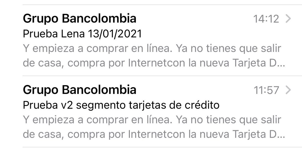 camicasas's tweet photo. @Bancolombia los hackearon, el prácticamente se equivocó, o se les dañó el servidor de mails masivos? Dos emails de “prueba” en un día… https://t.co/torVIQYMq5