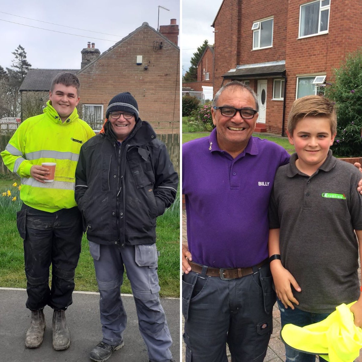 GkTurfing's tweet photo. 4 years apart!! Great fun supplying and laying turf #DIYSOS . Such amazing families, pleased to be able to contribute 🌱🌱🌱🌱 @MrNickKnowles @DiysosBilly @CushionCrisis https://t.co/sNjO6PxuQB