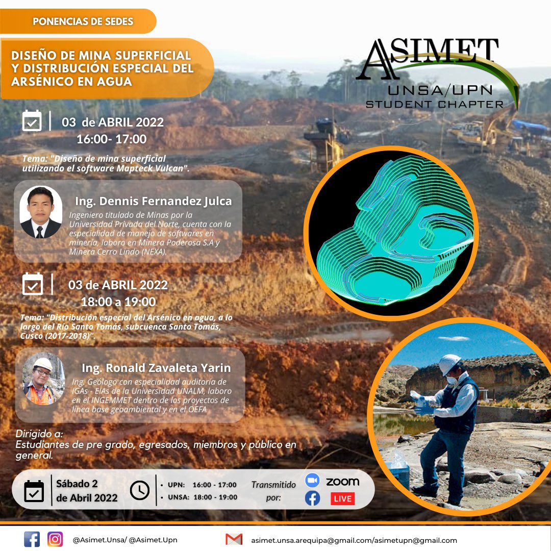 AsimetUpn's tweet photo. ❗La familia Asimet UPN y Asimet UNSA, te invita a ser partícipe de este Webinar completamente gratuito dirigido a universitarios, profesionales, investigadores y público interesado.
🌱 Día sábado 03/04/2022
🕟 4:00 PM, hora Peruana 
🎥Transmisión en vivo vía Zoom y Facebook live https://t.co/O1K6qiSwto