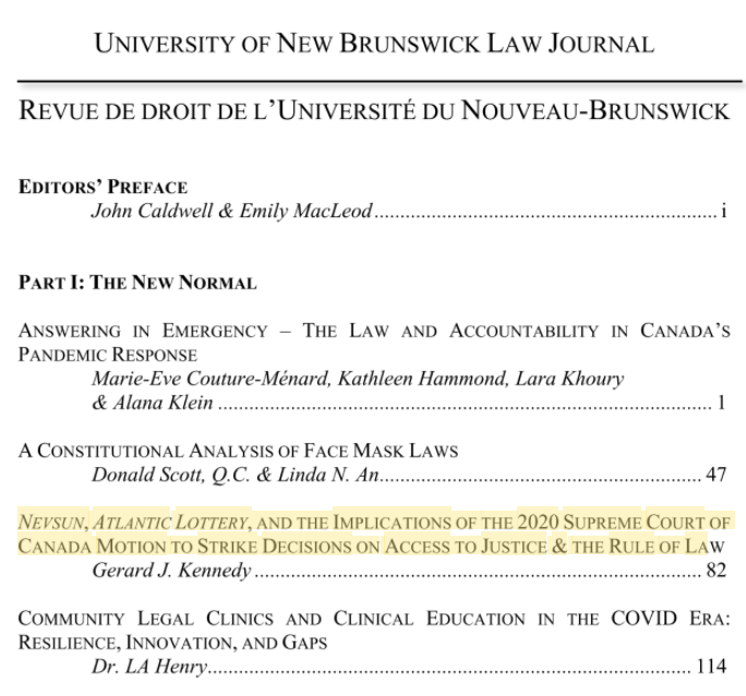 StereoDecisis's tweet photo. Academic gravitas:

An episode of the pod with @RobertDanay, @hilaryanyoung and David Quayat (@DQ59633013) about Nevsun Resources Ltd. v. Araya, 2020 SCC 5 was cited by @gerardjkennedy in a recent article in the @unblawjournal. 

https://t.co/WinJJOxAhM https://t.co/EX7qbkkQBm