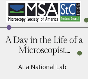 MSAStudent's tweet photo. Are you curious what a microscopist does at a National Lab? We will hold ‘A Day in the Life of a Microscopist’ webinar on April 21st. You will hear from and speak with our speaker: Dr. Donovan Leonard from Oak Ridge National Laboratory!  
Register Here: https://t.co/5UeVWAzXud https://t.co/TlRj9V1dXI