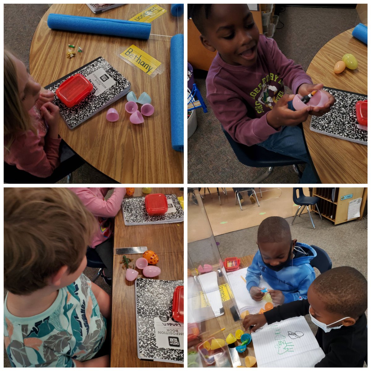 MrsJBonds's tweet image. Our playground was "egged" by lots of Oviparous animals! A fun 🥚 hunt, hatching our 🥚🐣, and doing a quick draw/write🖍 + partner share on what we found in the 🥚s! #FUNfriday  @RTEFlightStatus @R2CFCD @RichlandTwoAVID