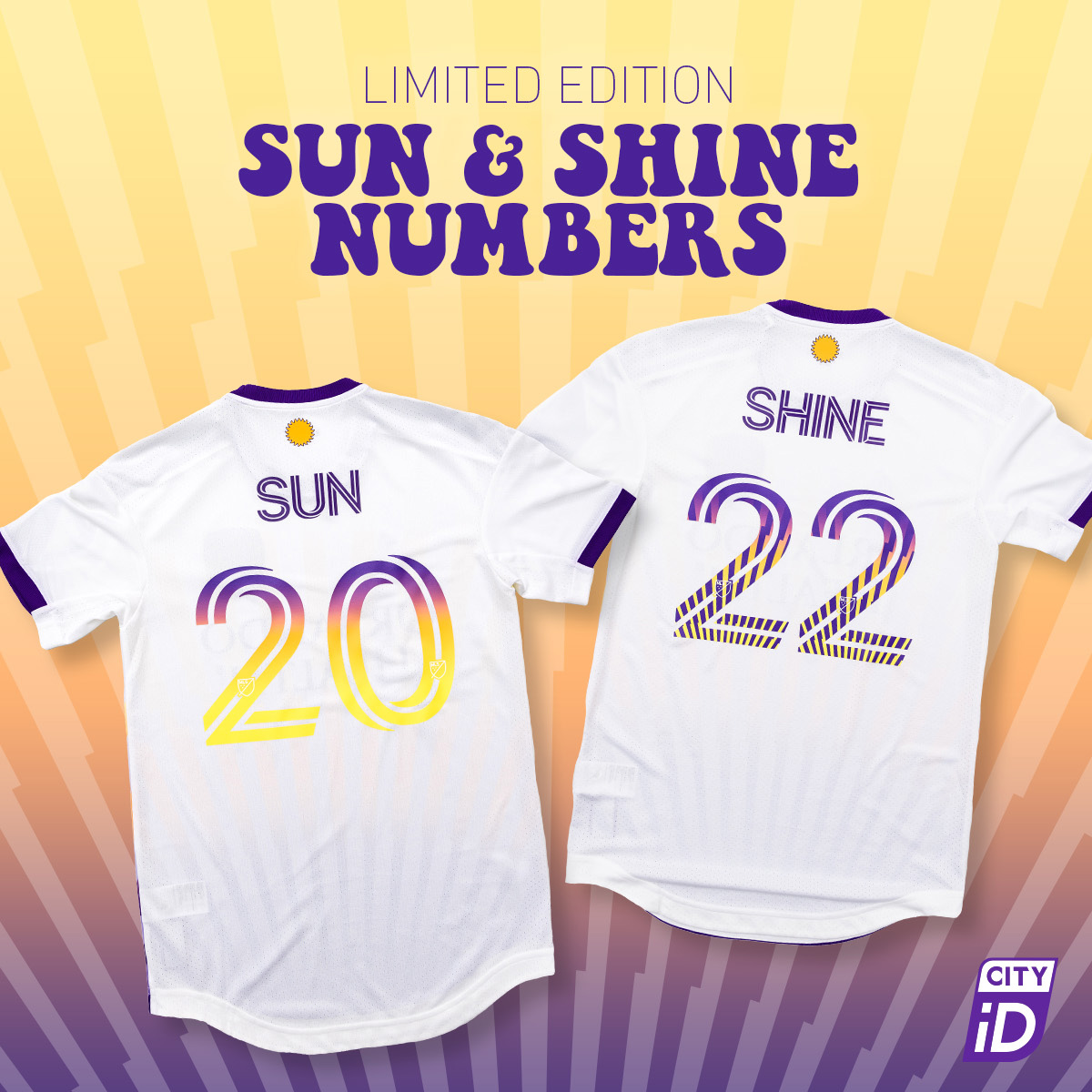 OrlandoCitySC's tweet photo. All in on the #SunshineKit with a stunning limited edition Sun & Shine Number Set available at tomorrow's match! ☀️
#VamosOrlando | #DaleMiAmor https://t.co/OgGeoZ9Bqi