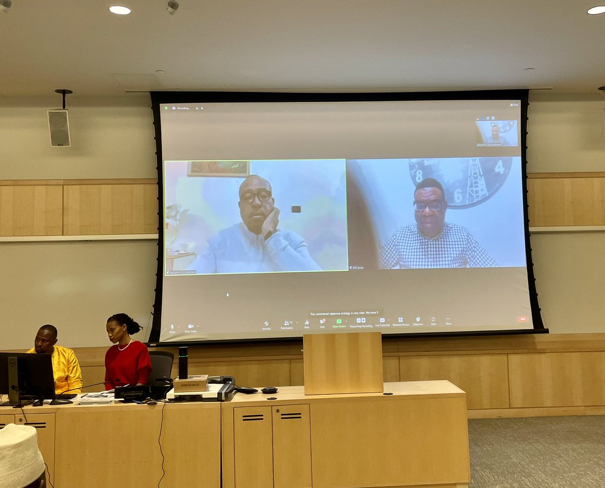 Happening now! Interview with CDC Africa Director <a href="/djoudalbaye/">Benjamin Djoudalbaye</a> MD, interviewed by UMB’s @PhilNyakauruGona PhD. #AfricaDay2022 <a href="/UMassBoston/">UMass Boston</a> <a href="/UAfricanists/">Pan-African Grad Students Association (PAGSA)</a> @yaleafrica <a href="/BUAfricaStudies/">BU African Studies Center</a> <a href="/AfricaCDC/">Africa CDC</a> <a href="/RKEdozie/">R.Kiki Edozie</a> <a href="/_AfricanUnion/">African Union</a>